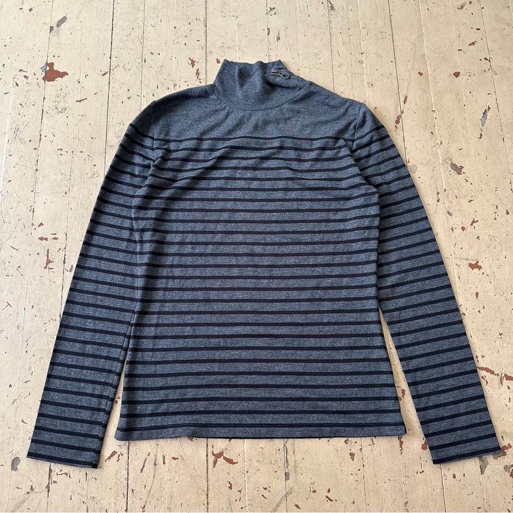 1990s Jean Paul Gaultier Striped Neck-Zip Sweater